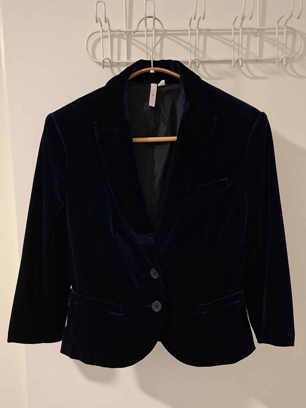 Iisli Luxury Deep/Rich Navy Velvet Blazer w/ Bracelet-length Sleeves (Size 2)